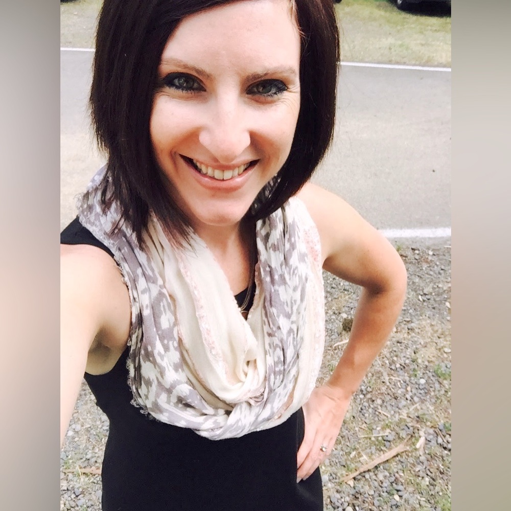 Animal Print and Cream Infinity Scarf